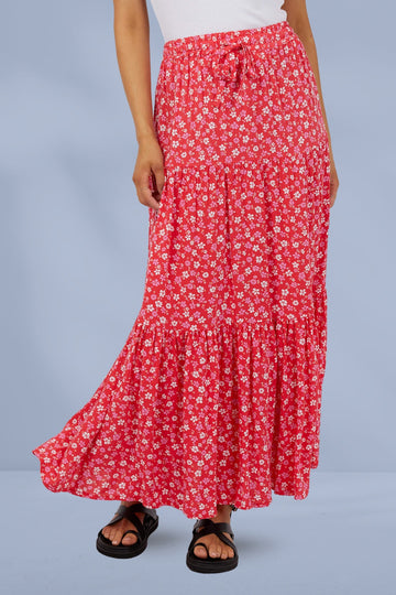 All About Eve Dolly Maxi Skirt Red From BoxHill