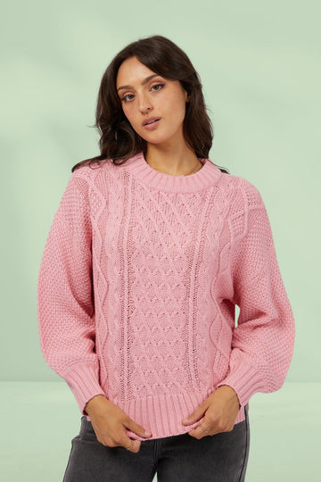 All About Eve Rue Knit Sweater Pink From BoxHill