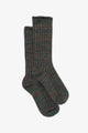 Antler Ribbed Fleck Socks Green From BoxHill