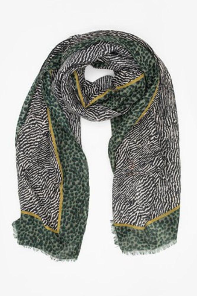 Antler White Tiger Scarf Black Khaki From BoxHill