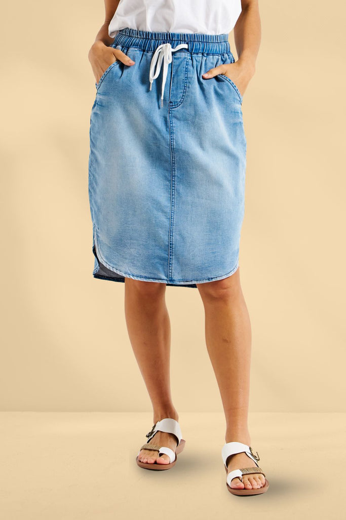 Betty Basics Alina Denim Skirt Denim Blue From BoxHill