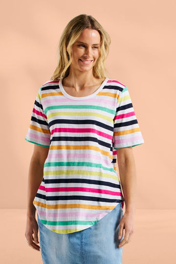 Betty Basics Ariana Tee Rainbow Stripe From BoxHill