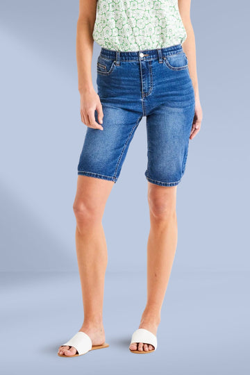 Betty Basics Bonnie Bermuda Denim Indigo Mix From BoxHill