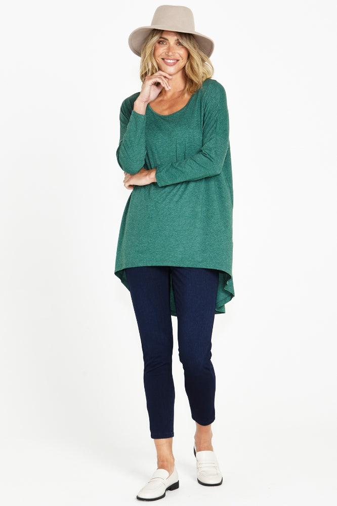 Betty Basics Celeste Tunic Tee Green Marle From BoxHill