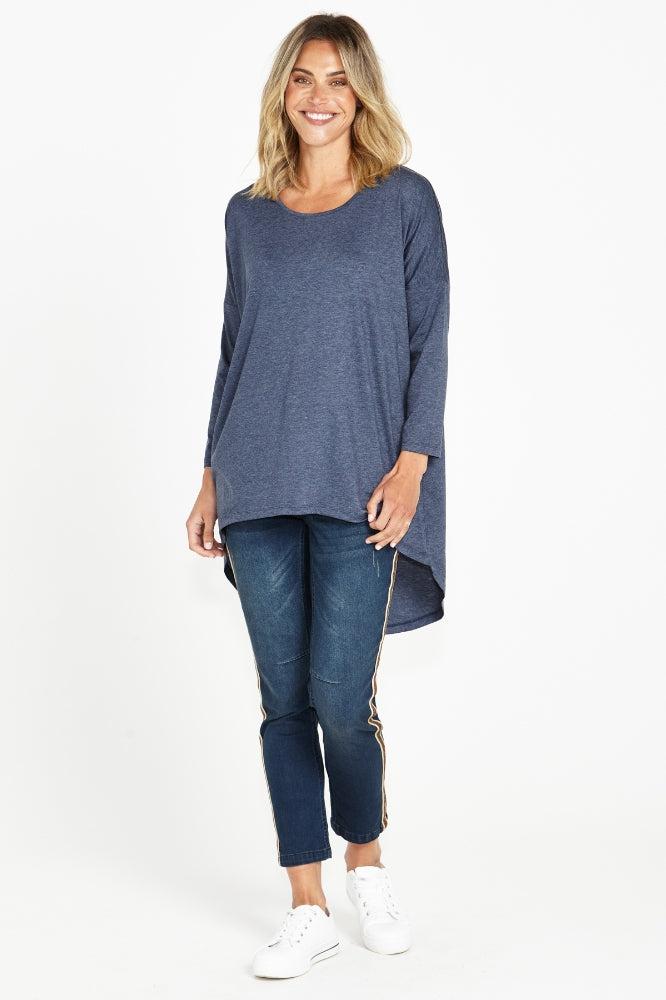 Betty Basics Celeste Tunic Tee Navy Marle From BoxHill