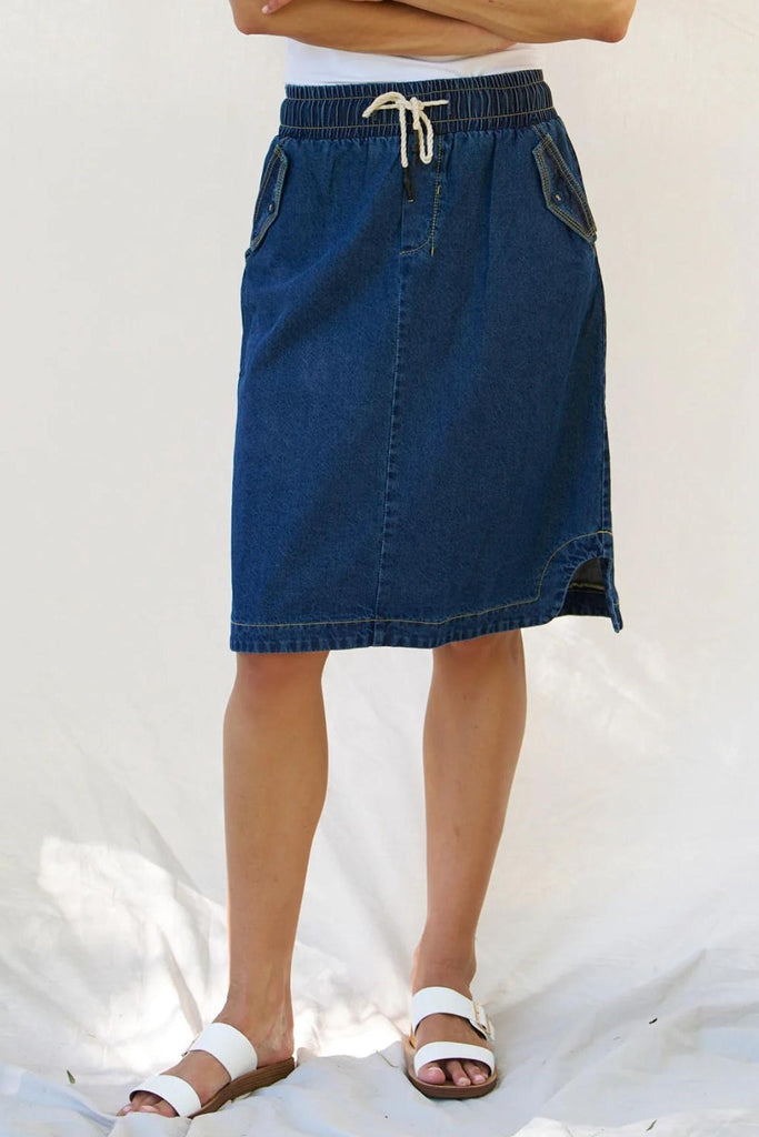 Betty Basics Desiree Denim Skirt Blue Wash From BoxHill