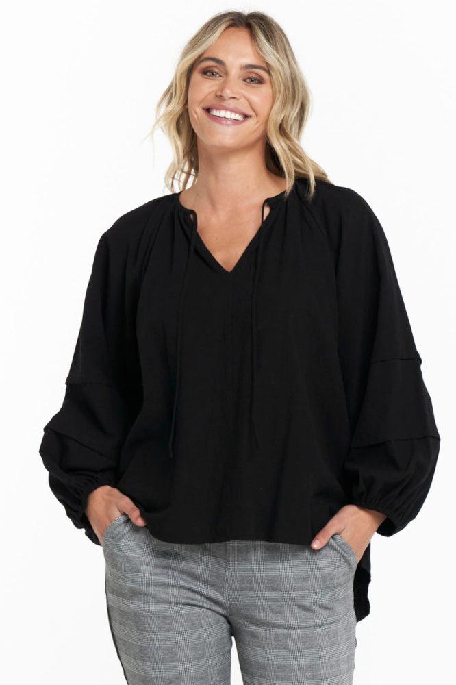 Betty Basics Fleur Blouse Black From BoxHill