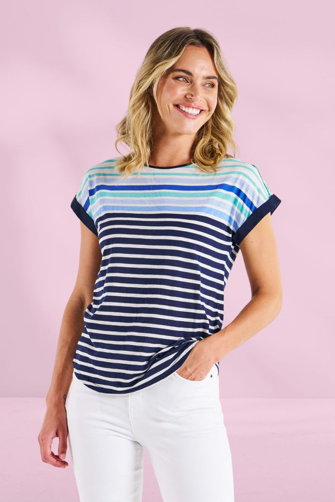 Betty Basics Gracie Short Sleeve Tee Blue Haze From BoxHill