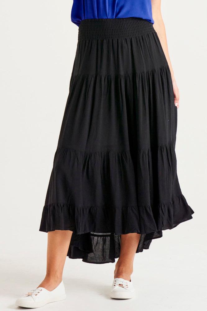 Black tiered skirt outlet nz