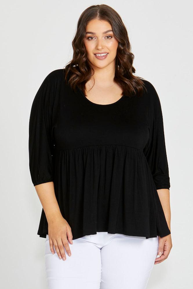 Betty Basics La Rochelle Smock Top Black From BoxHill