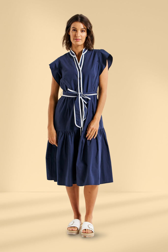 Betty Basics Mari Dress Navy White Contrast From BoxHill