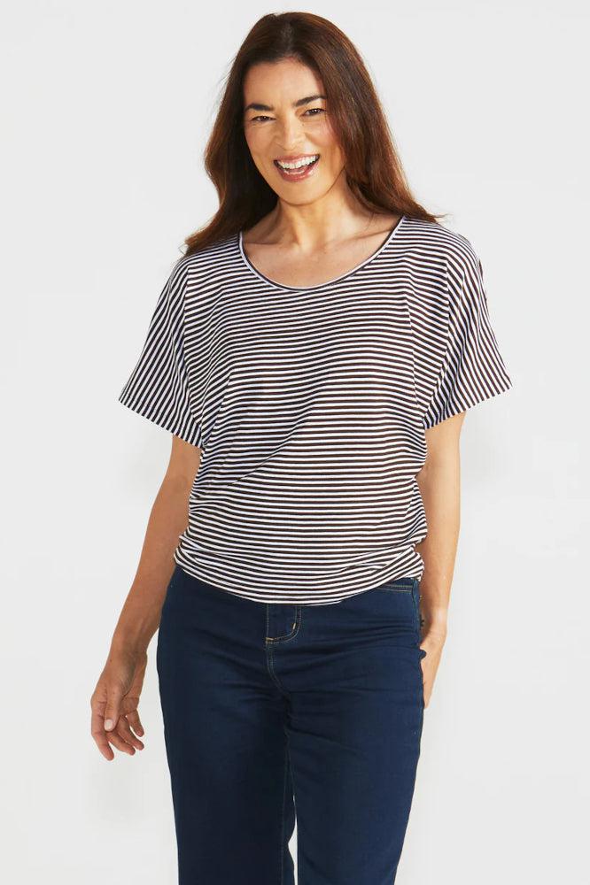 Betty Basics Maui Tee Stripe Nutmeg From BoxHill