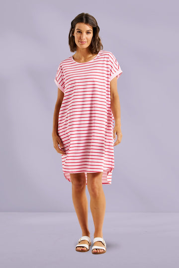 Betty Basics Maxine T-Shirt Dress Cherry Blossom Stripe From BoxHill