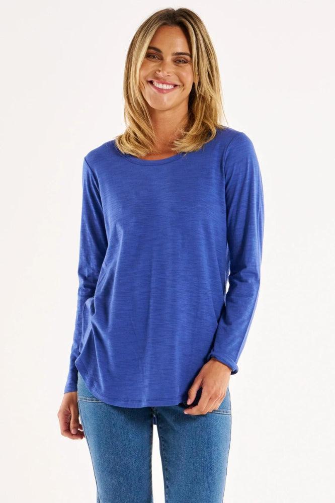 Betty Basics Megan Long Sleeve Top Ocean Blue From BoxHill