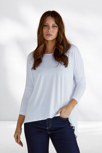 Betty Basics Milan 3/4 Sleeve Top White From BoxHill