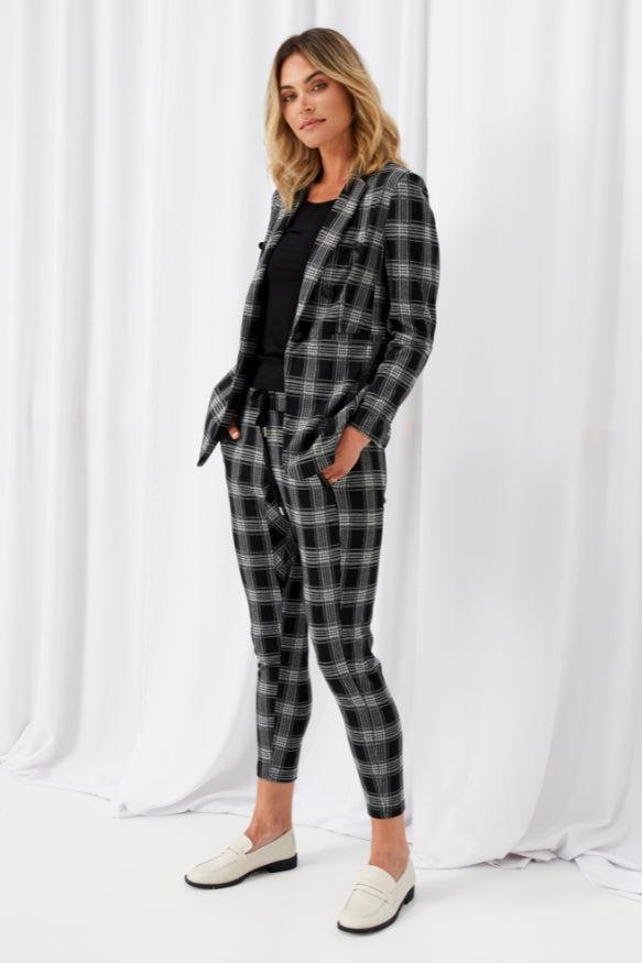 Betty Basics Miranda Ponte Joggers Black Check From BoxHill