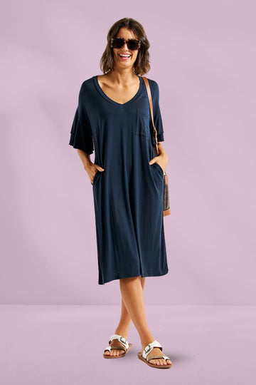 Betty Basics Mykonos Dress Petrol From BoxHill