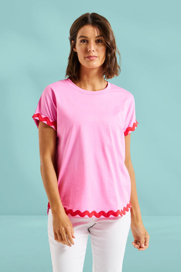 Betty Basics Sunny Tee Red Pink Ric Rac From BoxHill