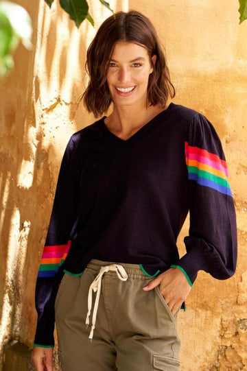 Betty Basics Tori Jumper Navy Rainbow From BoxHill