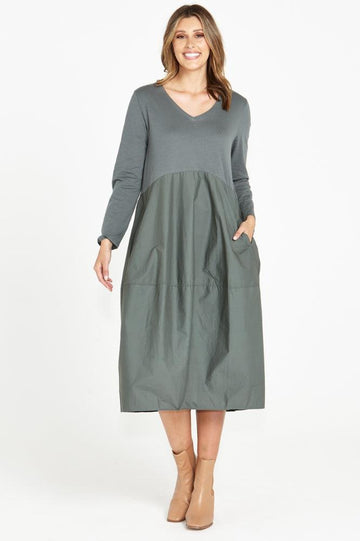 Betty Basics Tulip Dress Dusty Green From BoxHill