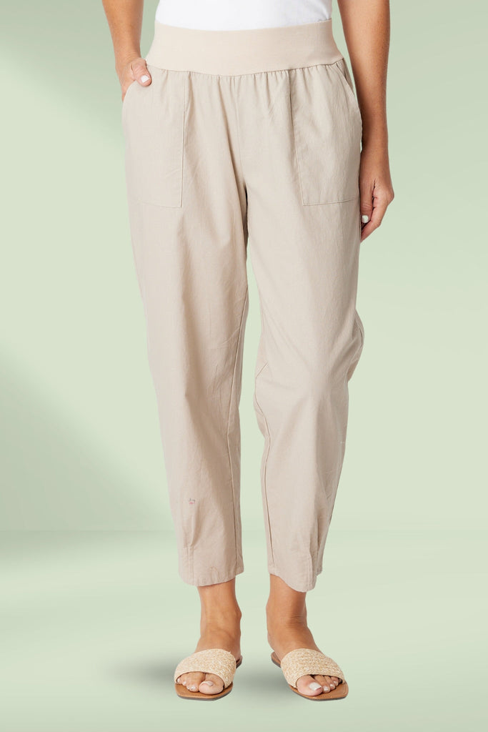 Cordelia St Linen Comfort Pants Sand From BoxHill