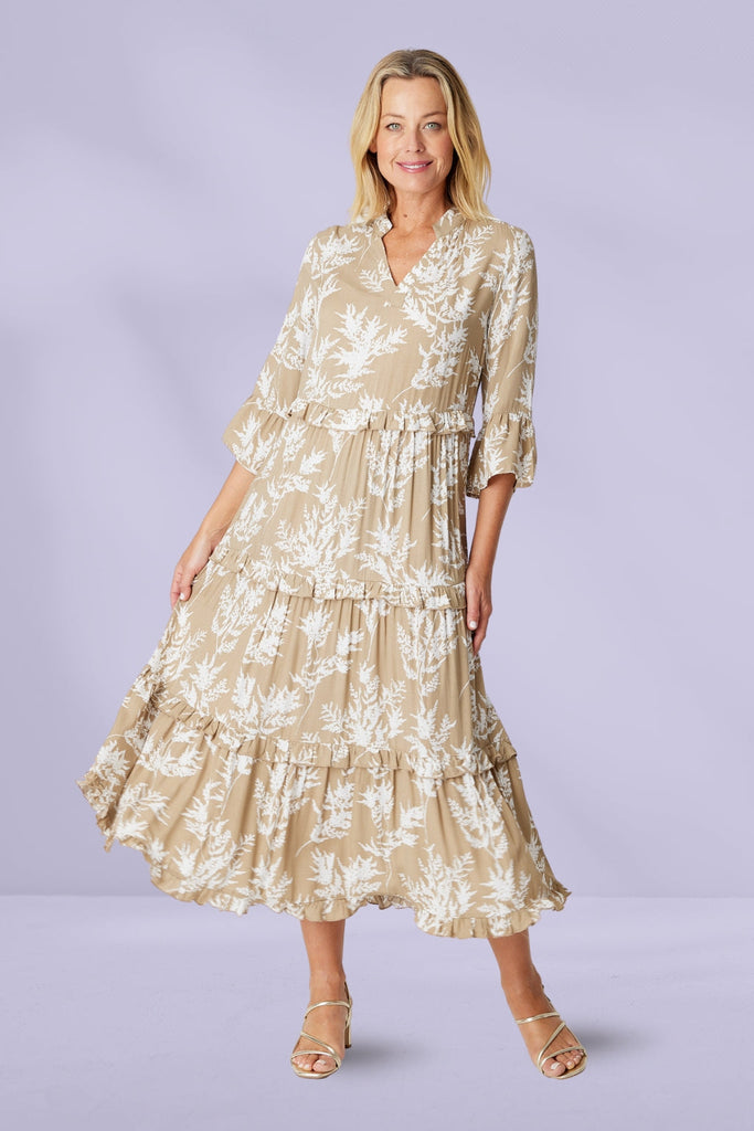 Cordelia St Lucy Maxi Dress Beige White From BoxHill