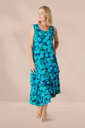 Cordelia St Sleeveless Pebble Midi Dress Ocean From BoxHill