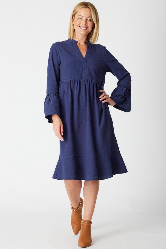 Cordelia St Upcycle Tunic Dress Navy From BoxHill