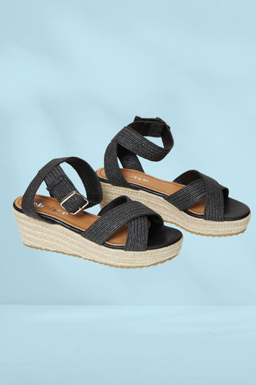 Eb and Ive Halcyon Wedge Sandals Sable From BoxHill