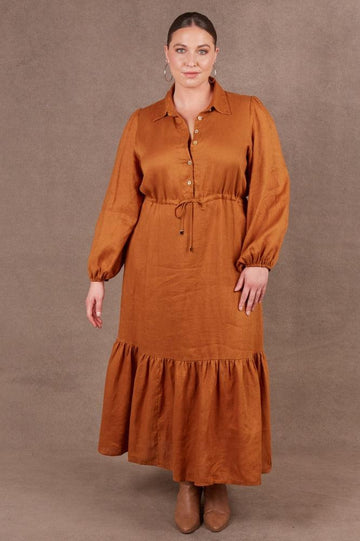 Eb and Ive Nama Shirt Dress Ochre From BoxHill