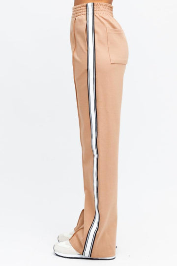 Ebby and I Contrast Stripe Wide Leg Pants Beige From BoxHill