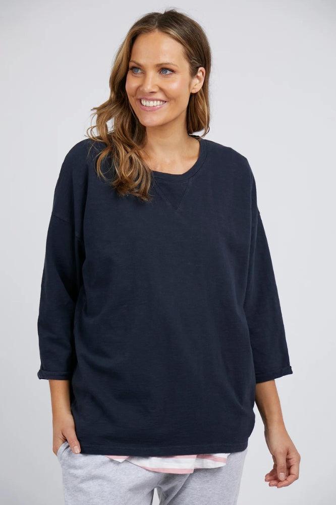 Elm Annie 3/4 Sleeve Tee Navy From BoxHill