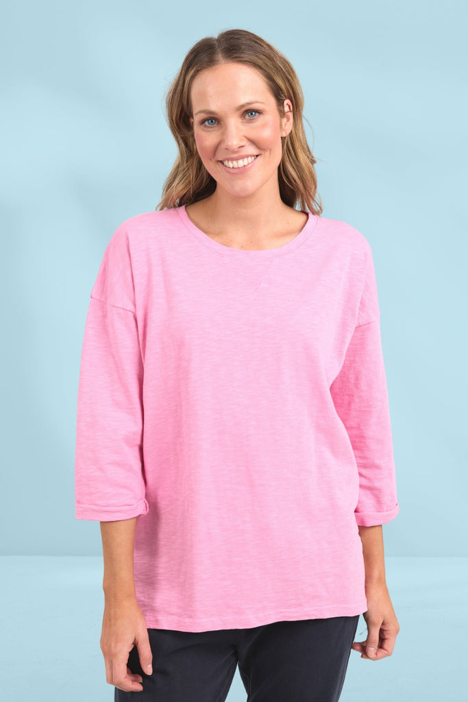 Elm Annie 3/4 Sleeve Tee Strawberry Pink From BoxHill