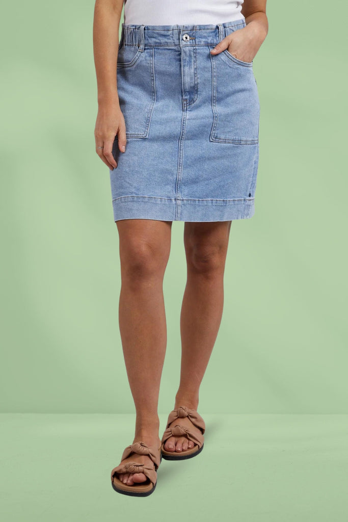 Elm Atlas Denim Skirt Blue From BoxHill