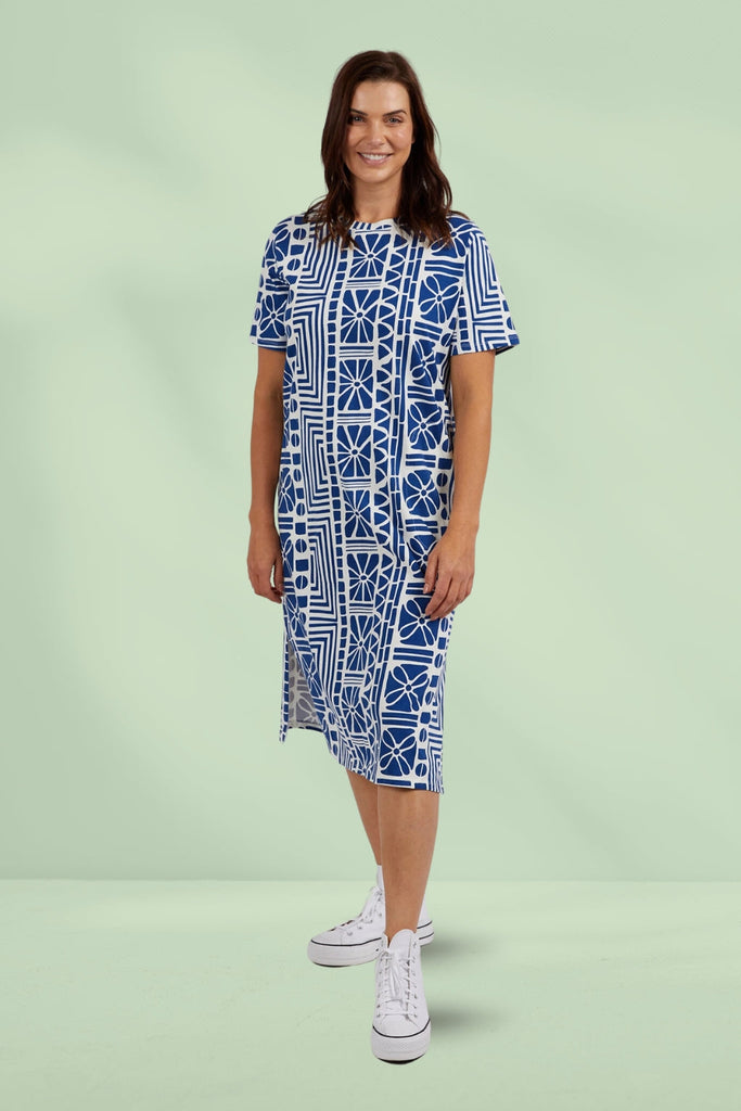 Elm Casablanca Tee Dress China Blue Print From BoxHill