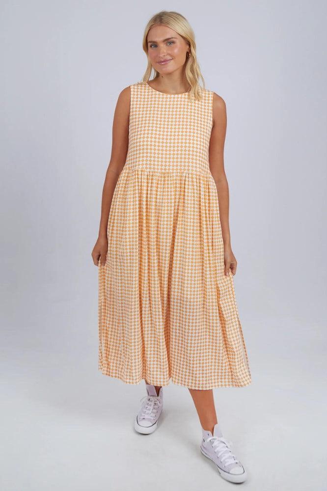 Elm Checkerboard Zest Dress Papaya From BoxHill