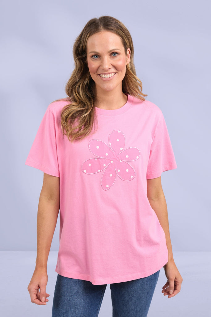 Elm Daisy Spot Tee Strawberry Pink From BoxHill