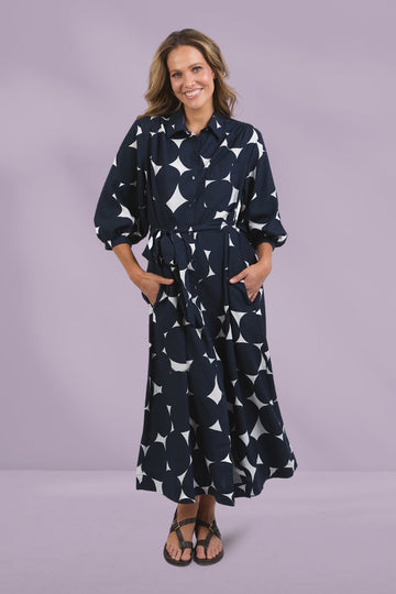 Elm Demi Spot Dress Navy From BoxHill