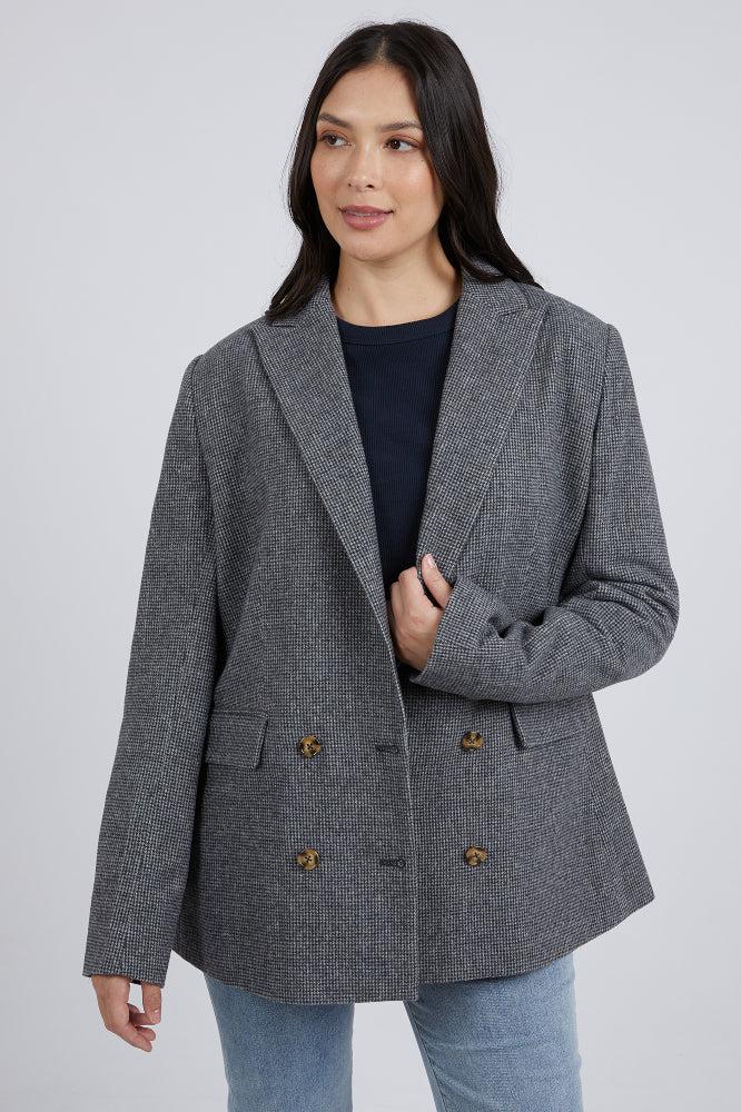 Elm Diana Blazer Charcoal Houndstooth – BoxHill