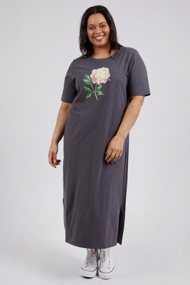 Elm Floweret Tee Dress Washed Black From BoxHill