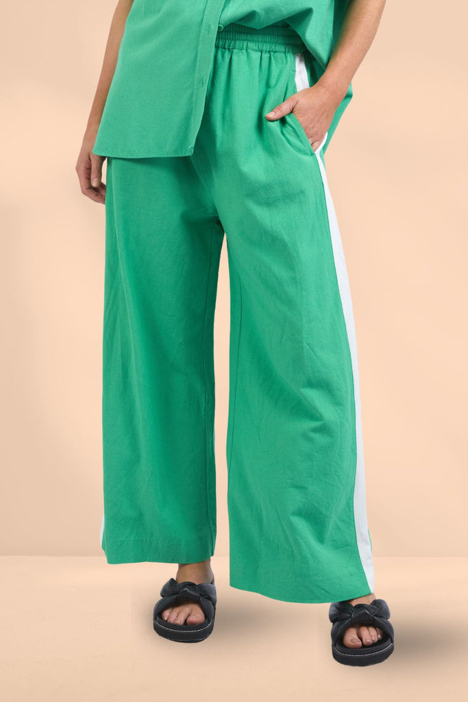 Elm Frances Stripe Pants Green Briar From BoxHill