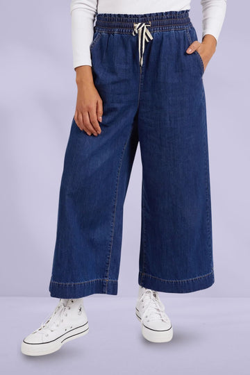 Elm Greta Wide Leg Pants Dark Blue From BoxHill