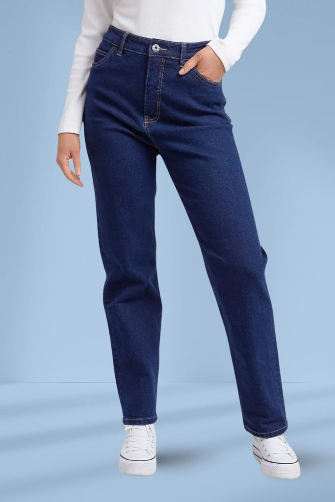 Elm Kate Straight Leg Jeans Dark Blue Wash From BoxHill