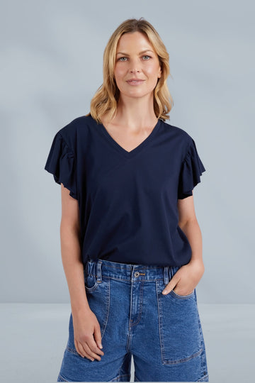 Elm Lora Short Sleeve Tee Navy From BoxHill