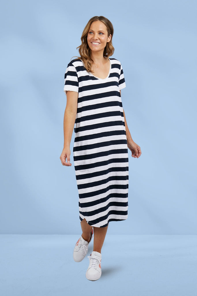 Elm Maeve Midi Dress Navy White Stripe From BoxHill