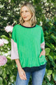 Elm Maizie Colour Block Sweat Green Briar From BoxHill