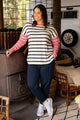 Elm Marta Stripe Long Sleeve Tee Navy Pink And Red Stripe From BoxHill