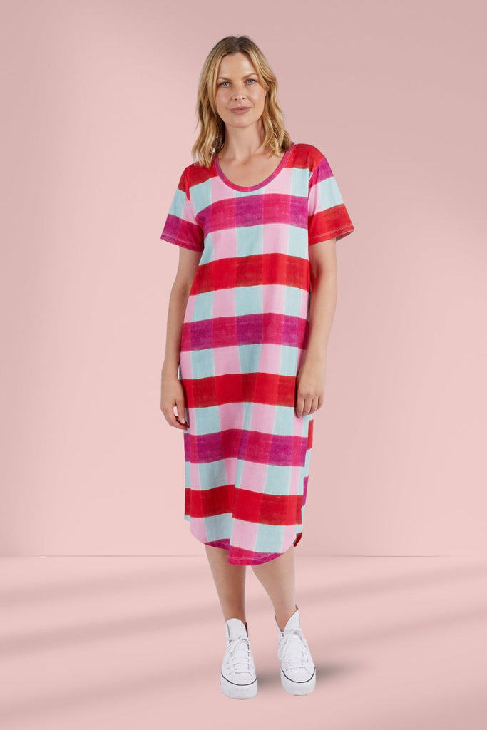 Elm Monaco Check Dress Multicolour From BoxHill