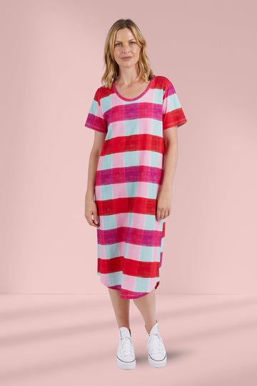 Elm Monaco Check Dress Multicolour From BoxHill