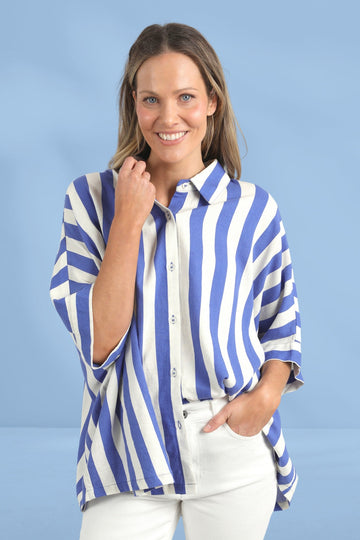 Elm Palermo Stripe Shirt Royal Marshmallow From BoxHill